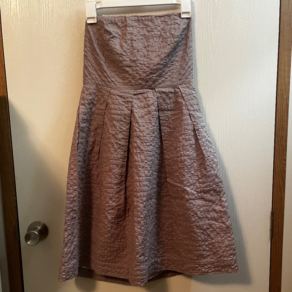 J Crew Lavender Purple Strapless Lined Textured Dress 6